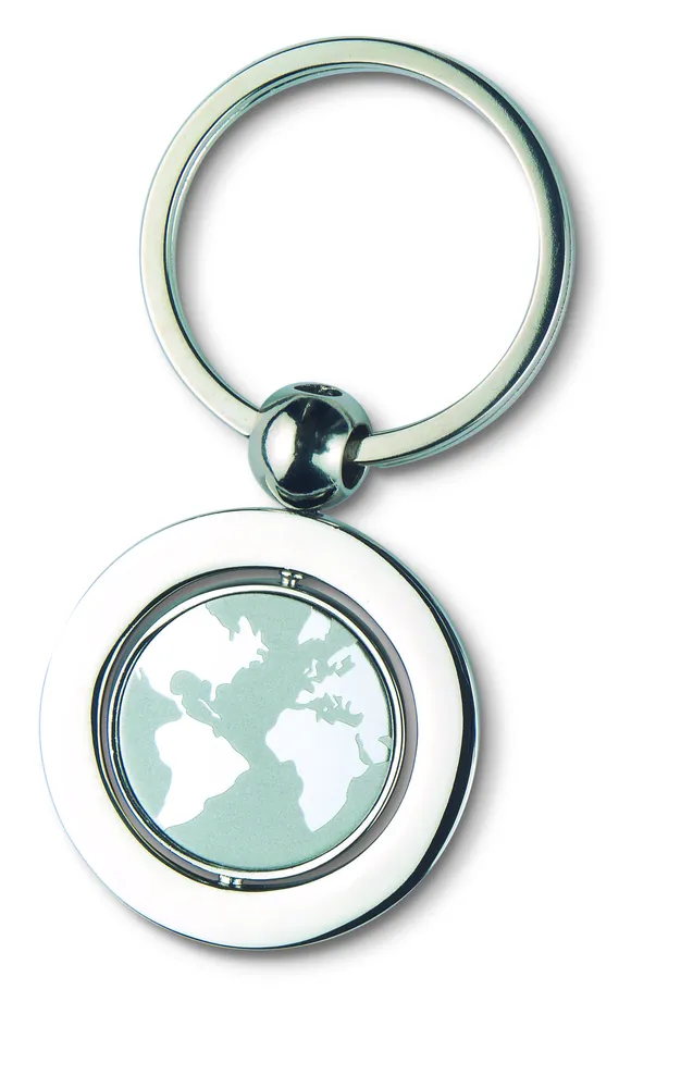 Globy · Metalen sleutelhanger – Zilver