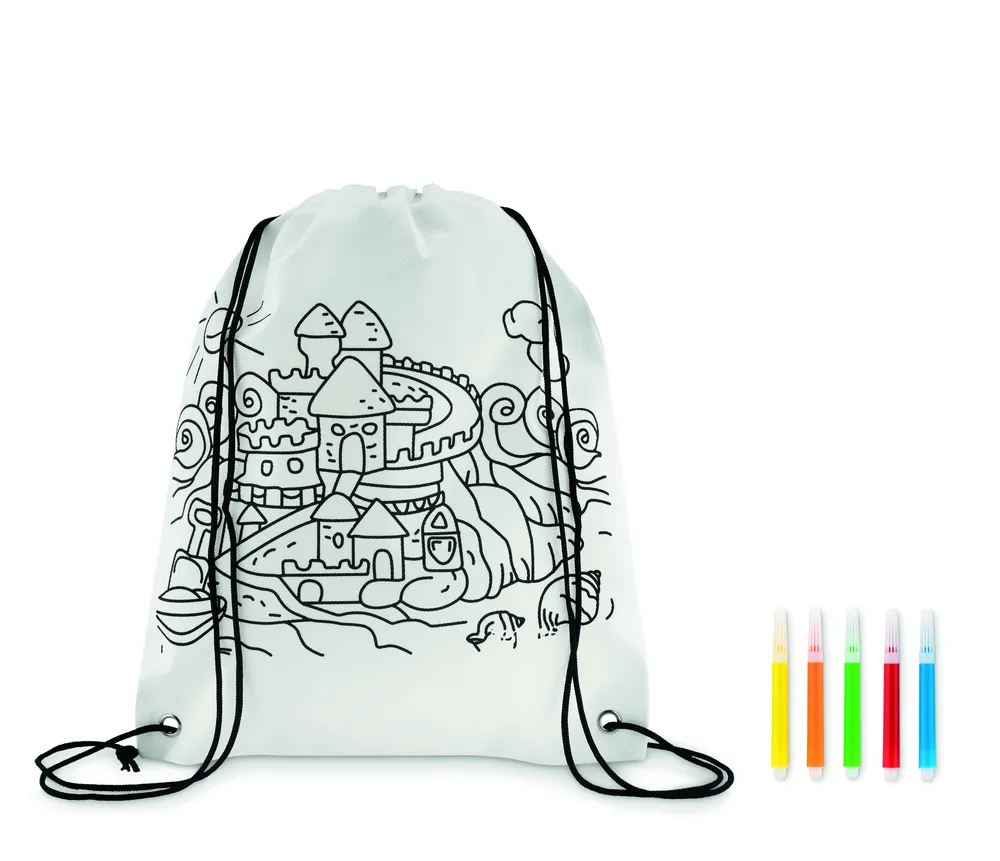 Carrydraw · Non-woven trekkoord rugzak – Wit