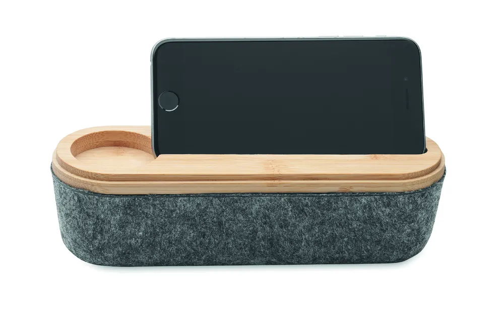 Mile · RPET vilten etui met deksel – Hout