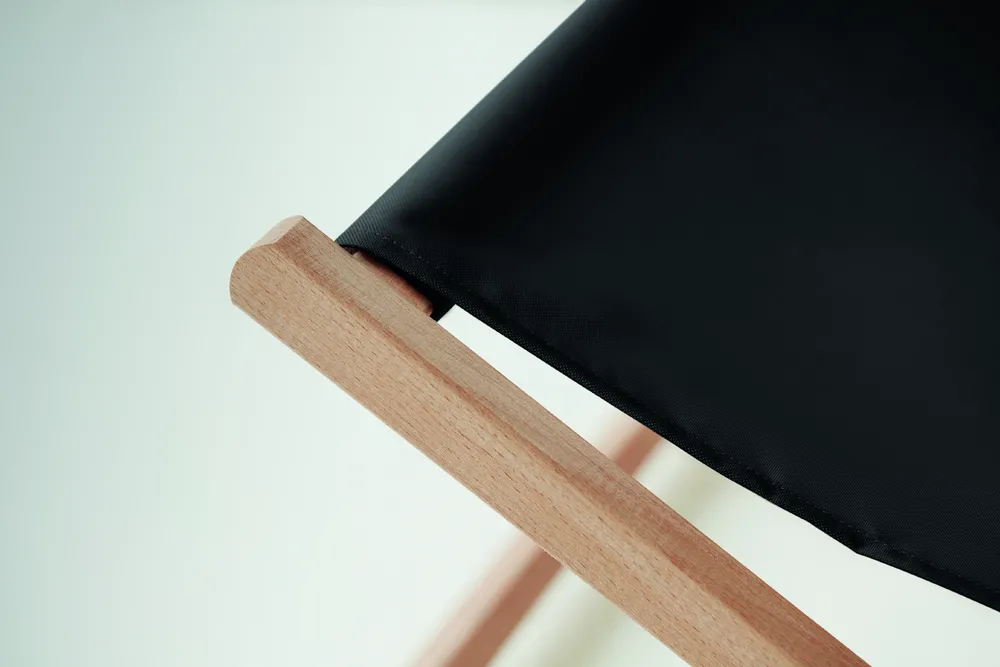 Honopu · Houten strandstoel – Zwart