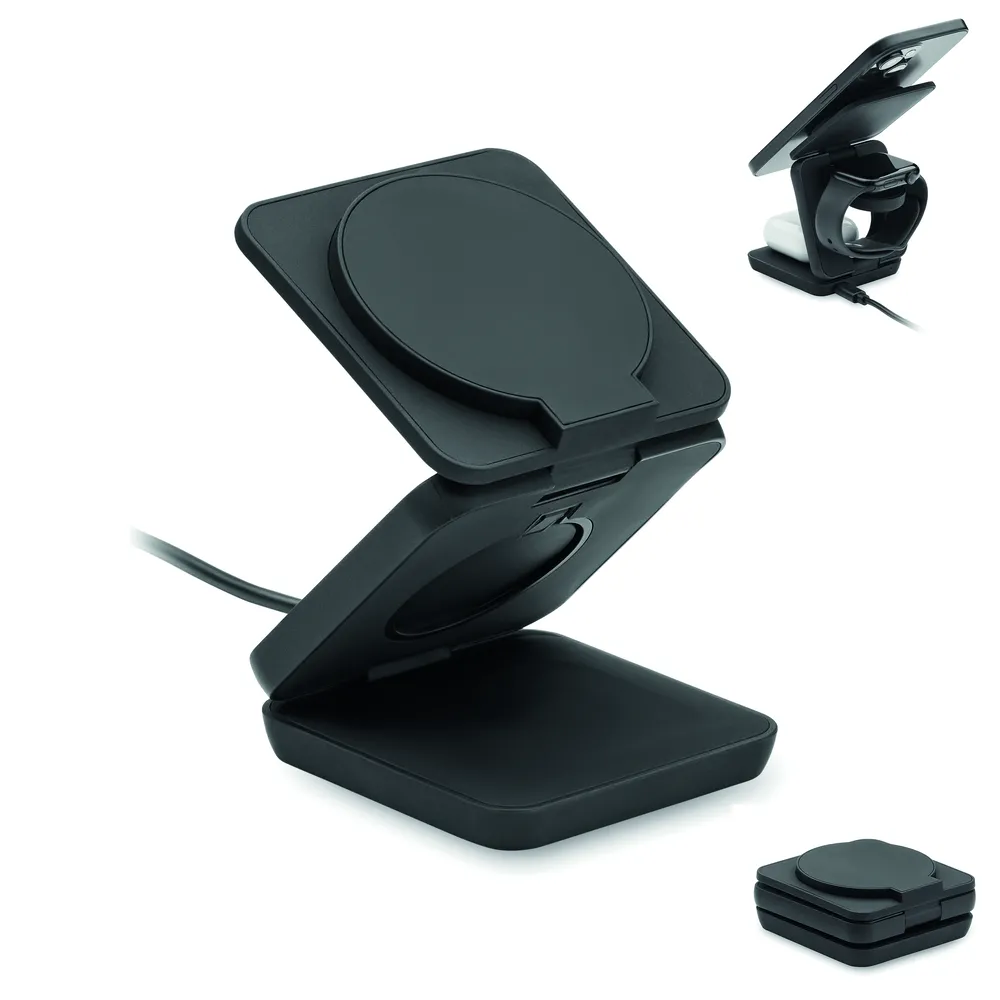 Netica · 3-in-1 opvouwbaar laadstation – Zwart