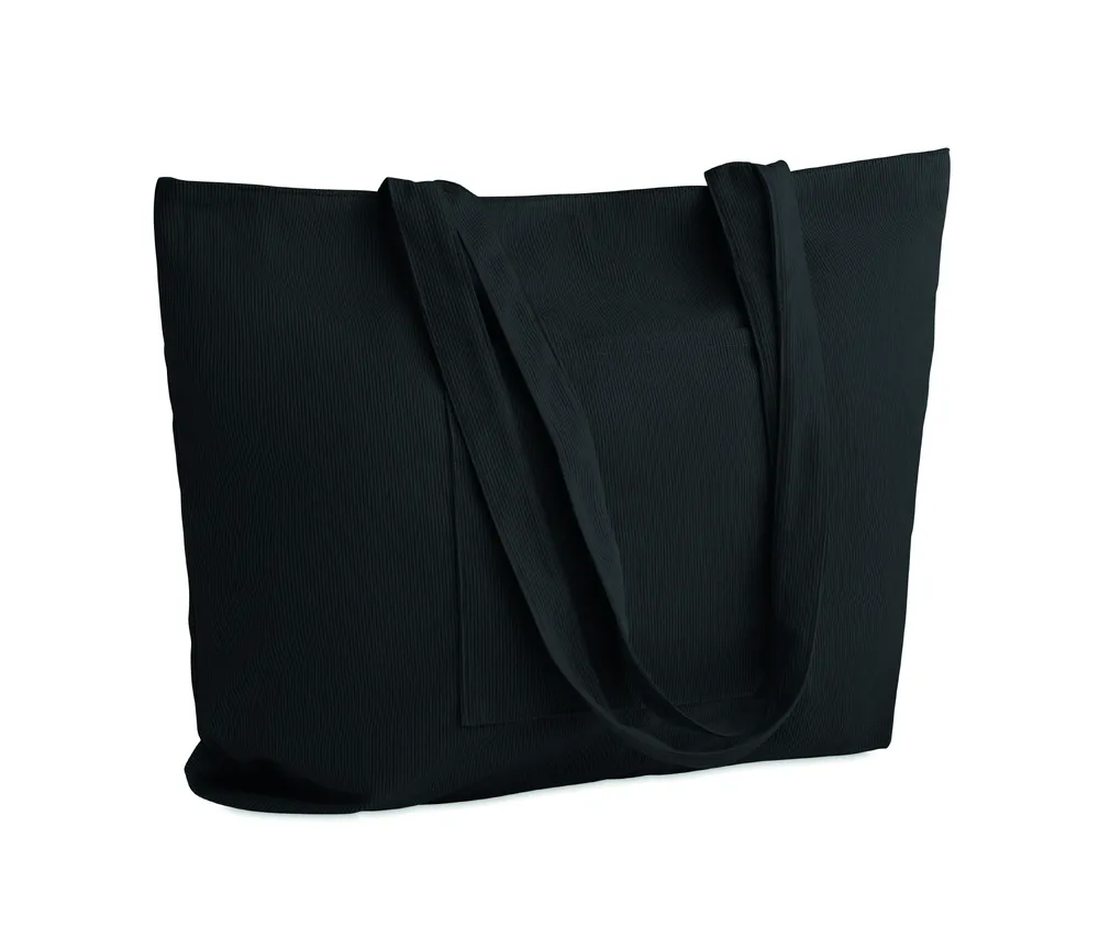 Cordy G · Grote corduroy boodschappentas – Zwart