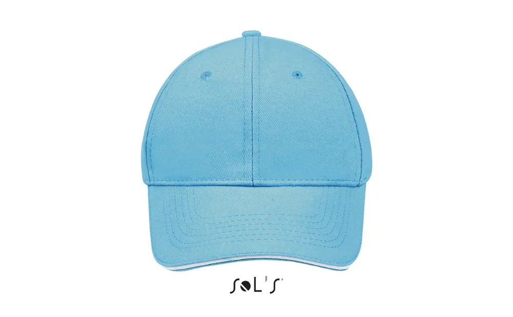 Buffalo Six Panel Cap – Turquoise/white