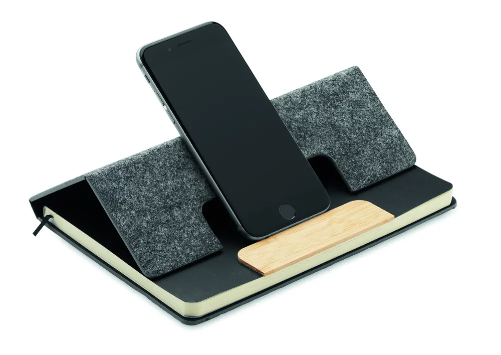 Notemix · Set notitieblok telefoonhouder – Steengrijs