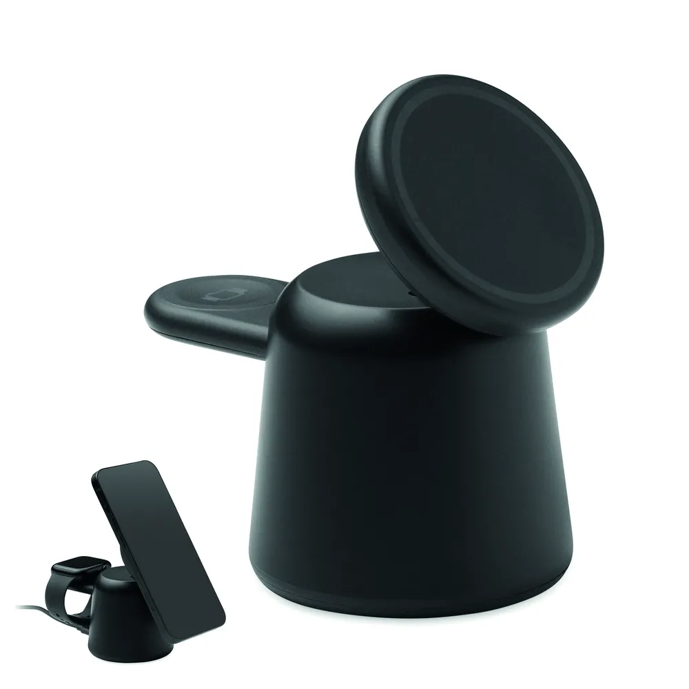 Simpa · 3-in-1 draadloze oplader 15W – Zwart