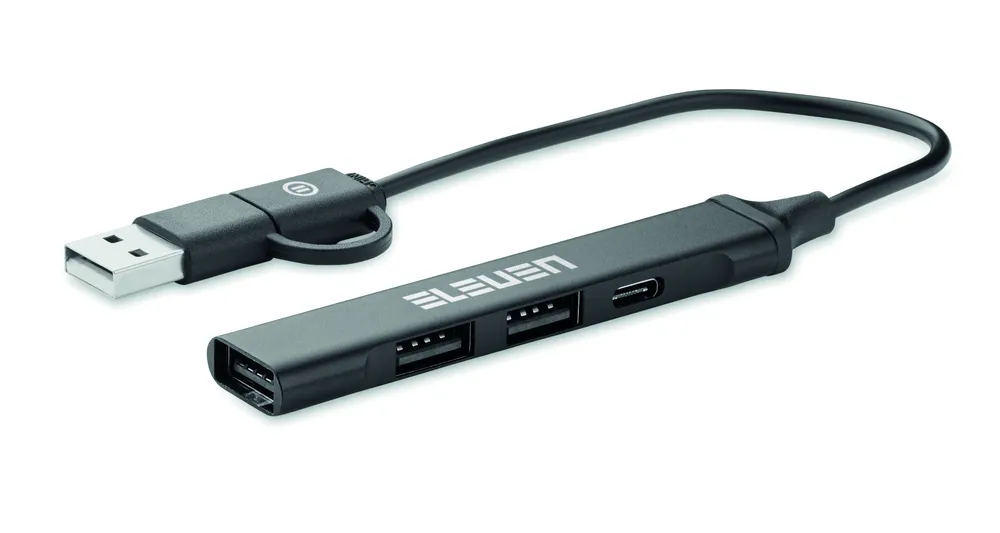 Current · USB 4-poorts hub 19 cm – Zwart
