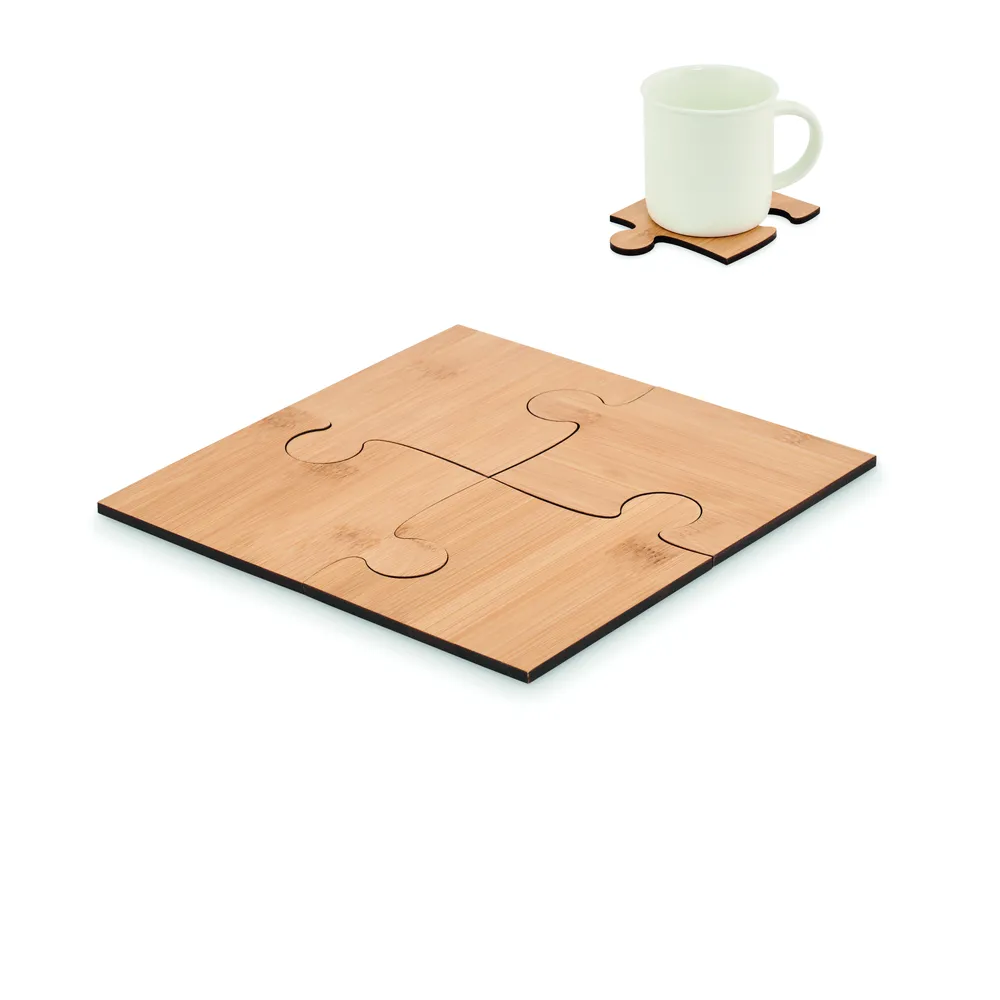 Lepy · Set van 4 puzzel onderzetters – Hout
