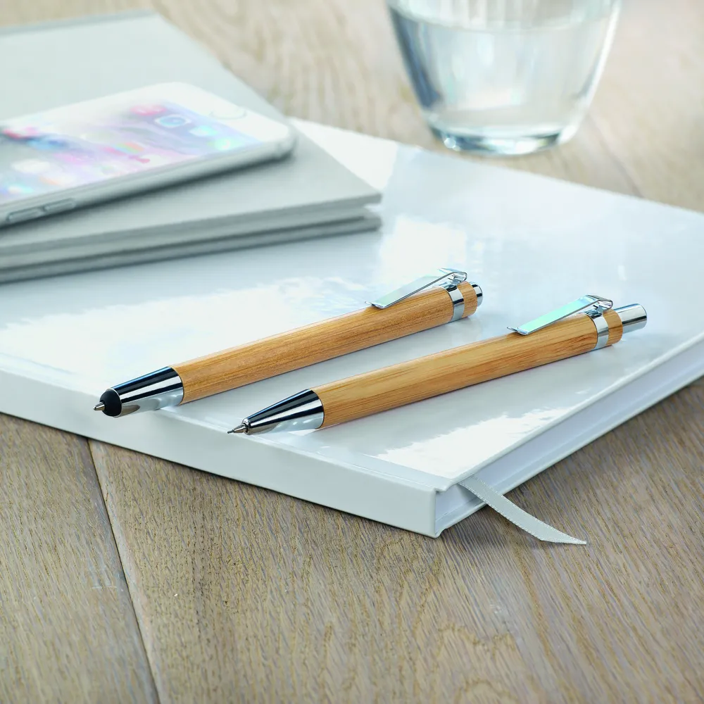 Bambooset · Bamboe pen en potloodset – Hout