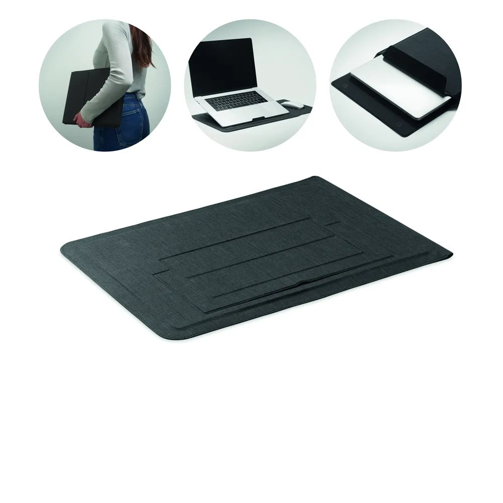 Practic · 16 inch laptophoes van vilt – Zwart