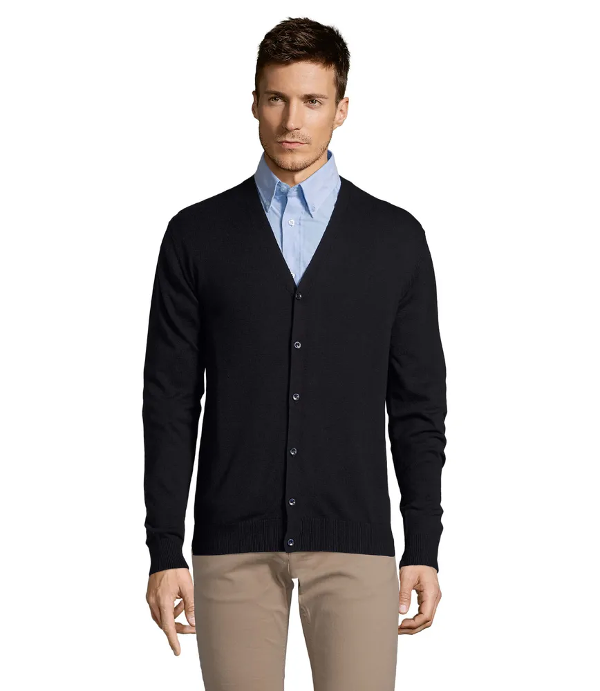 Golden Men V-Neck Cardigan – Marine
