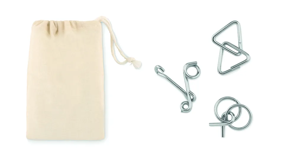 Threenats · Set van 3 denkspelletjes – Beige