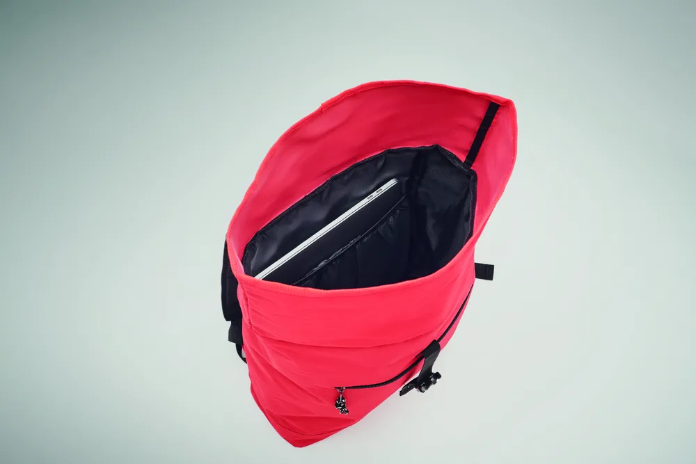 Irea · 600D polyester rolltop rugzak – Rood