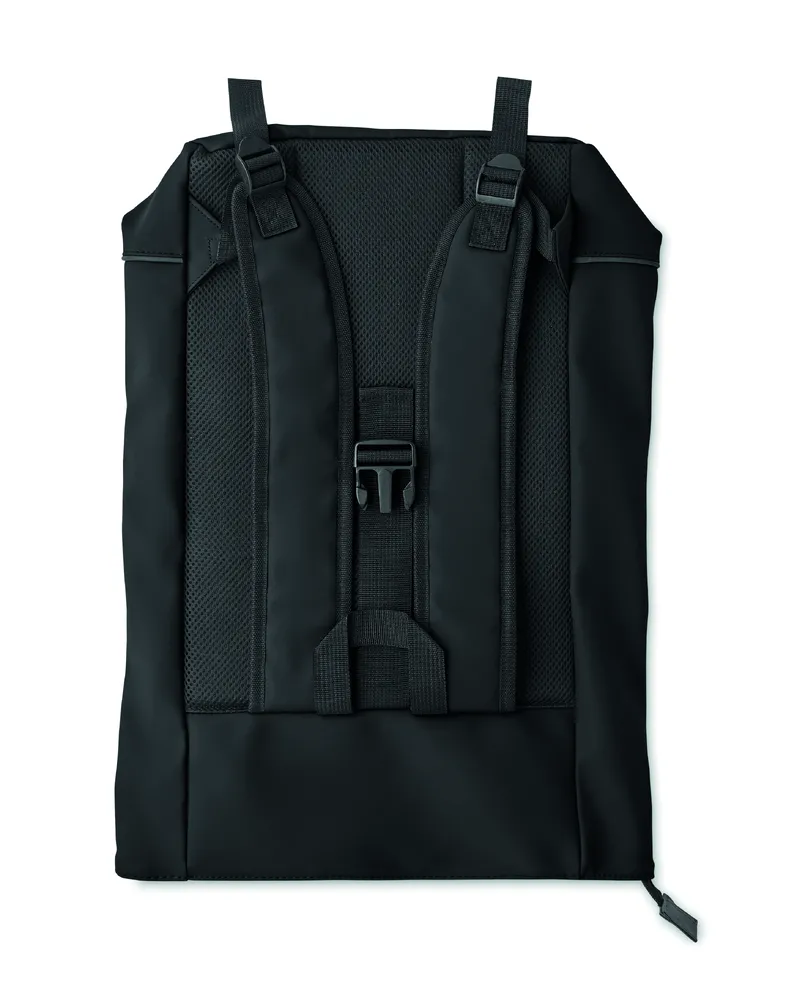 Laptosa · Laptop 15" rolltop PU rugzak – Zwart
