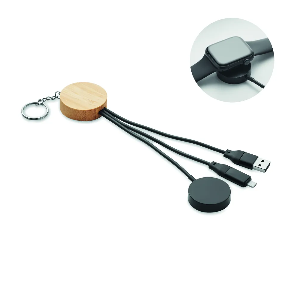 Bule · Sleutelhanger met 4-in-1 60W kabel – Zwart