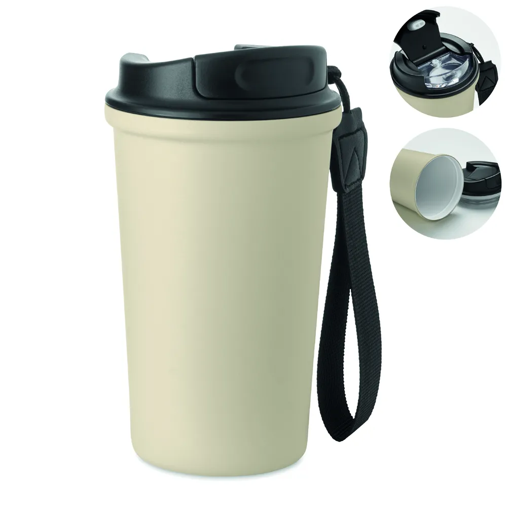 Nakano · Gerecycled stalen beker 400ml – Beige