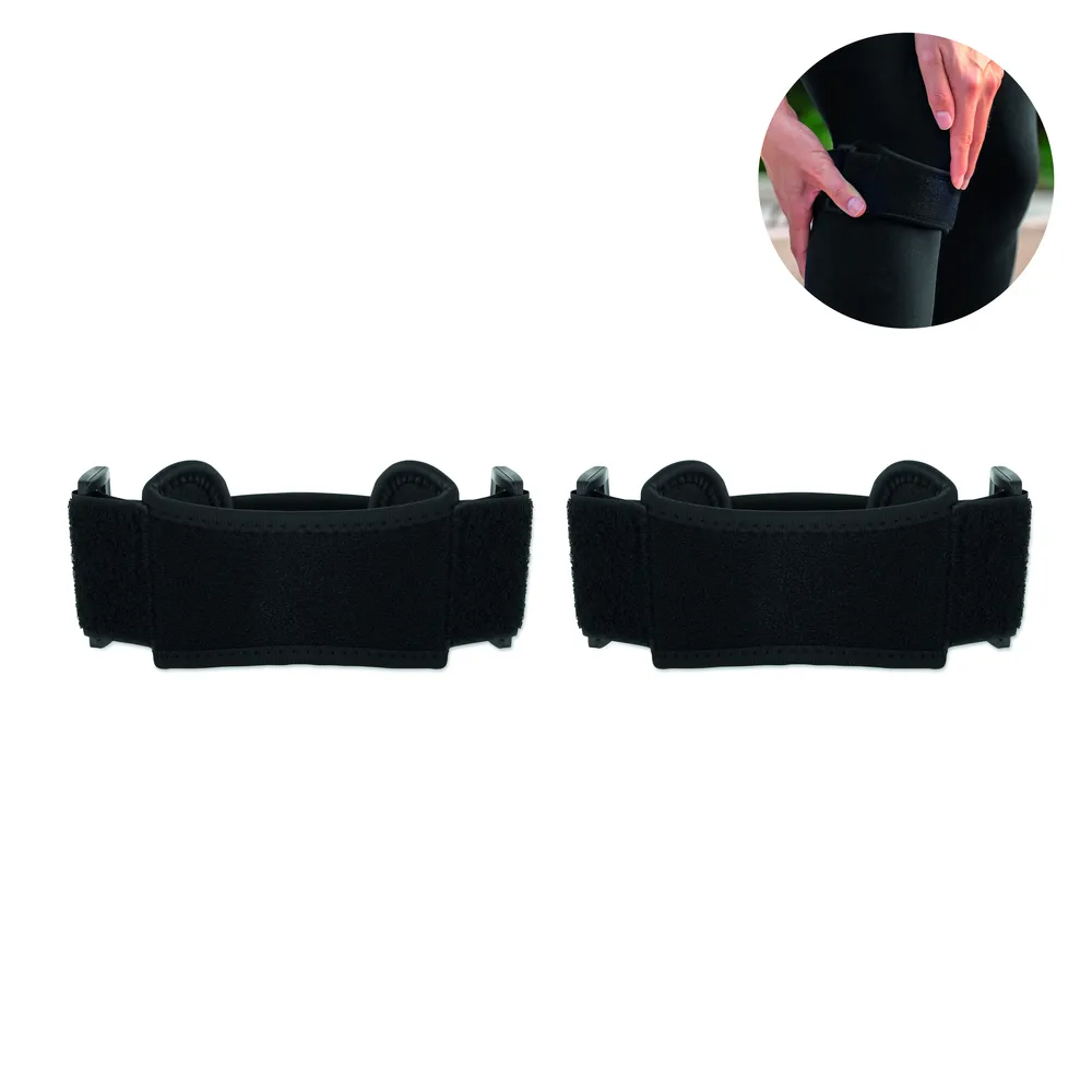 Stabil · Set van 2 sport-kniebandages – Zwart