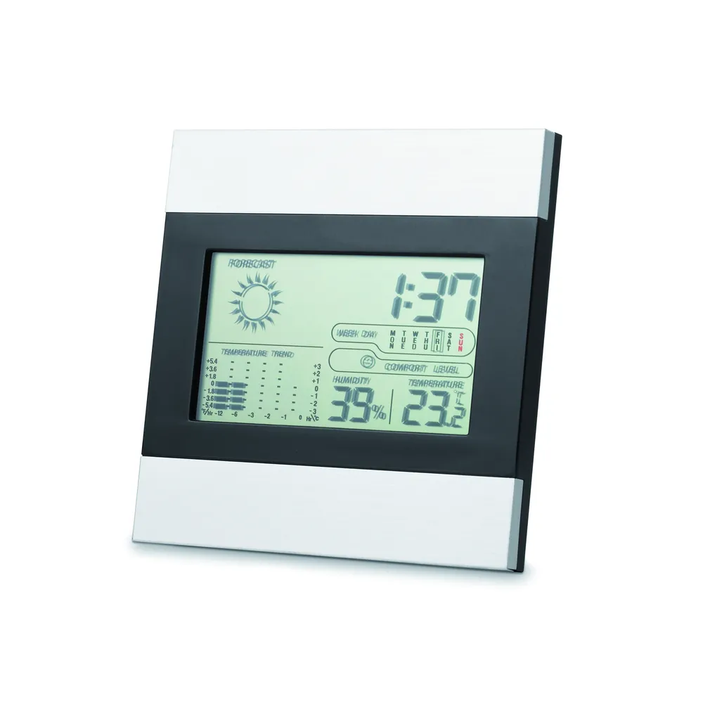 Ripper · Weerstation en klok – Mat zilver
