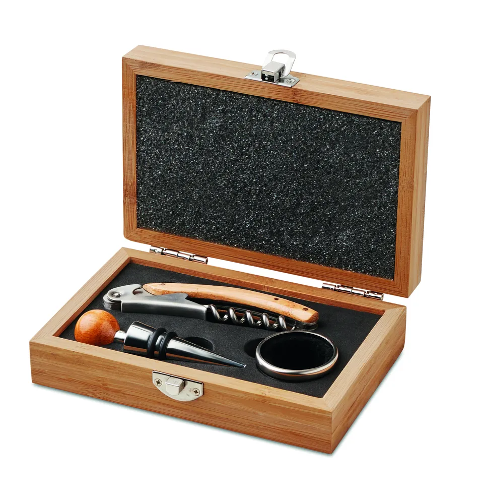 Sonoma · Wijnset in bamboe doosje – Hout