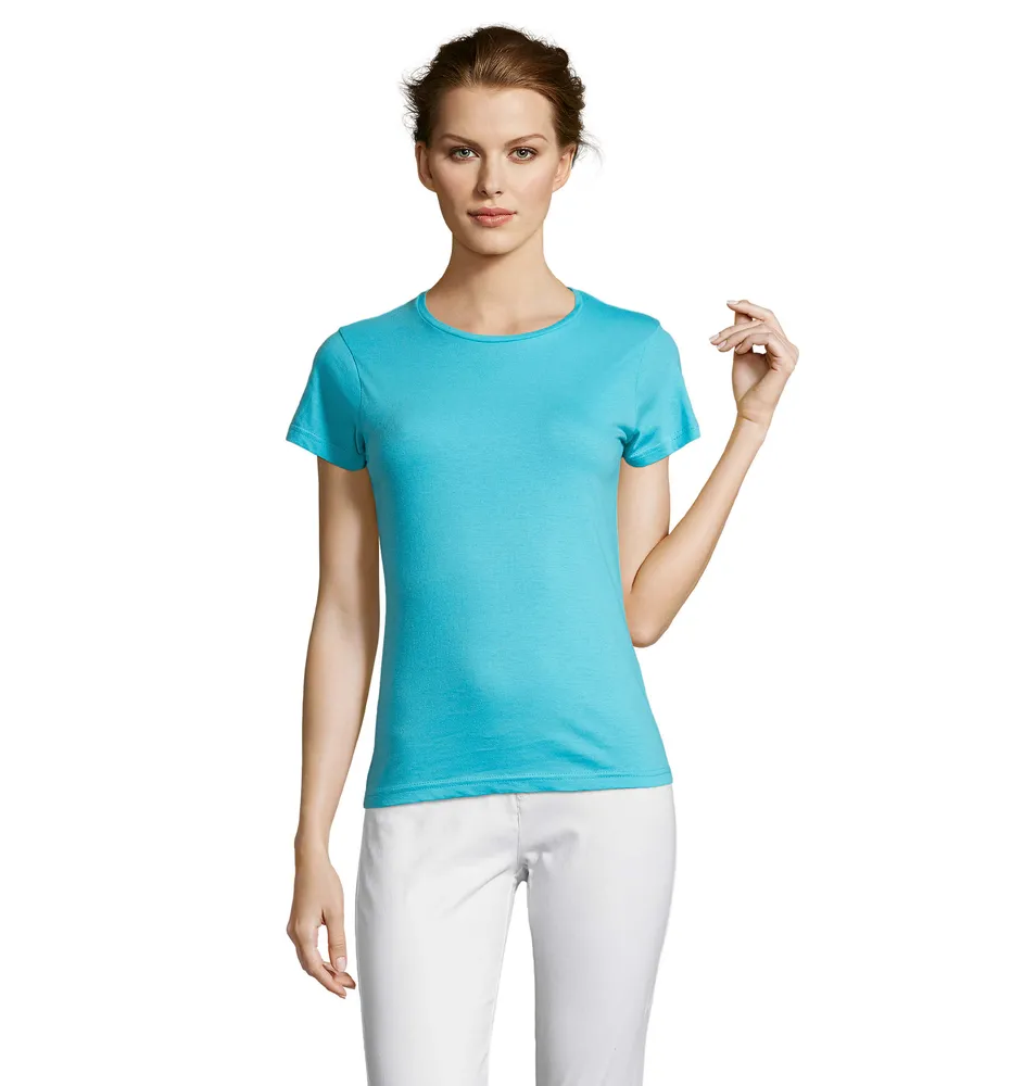 Miss dames t-shirt 150g – Atolblauw