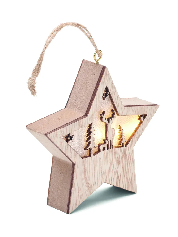 Starlight · Mdf ster met licht – Hout