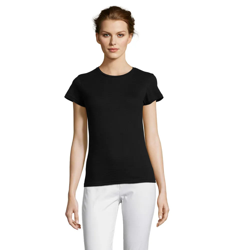 Miss dames t-shirt 150g – Diep zwart