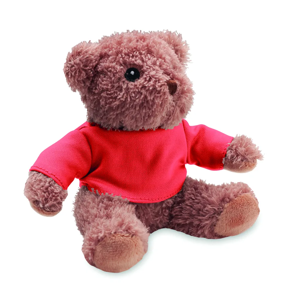 Johnny T · Teddybeer met T-shirt – Rood