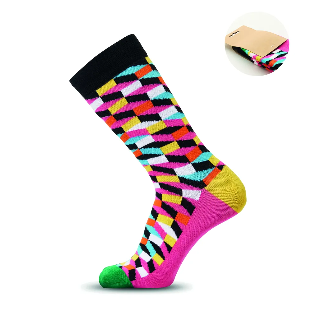 Funny L · Sokken met een grappig patroon – Fuchsia