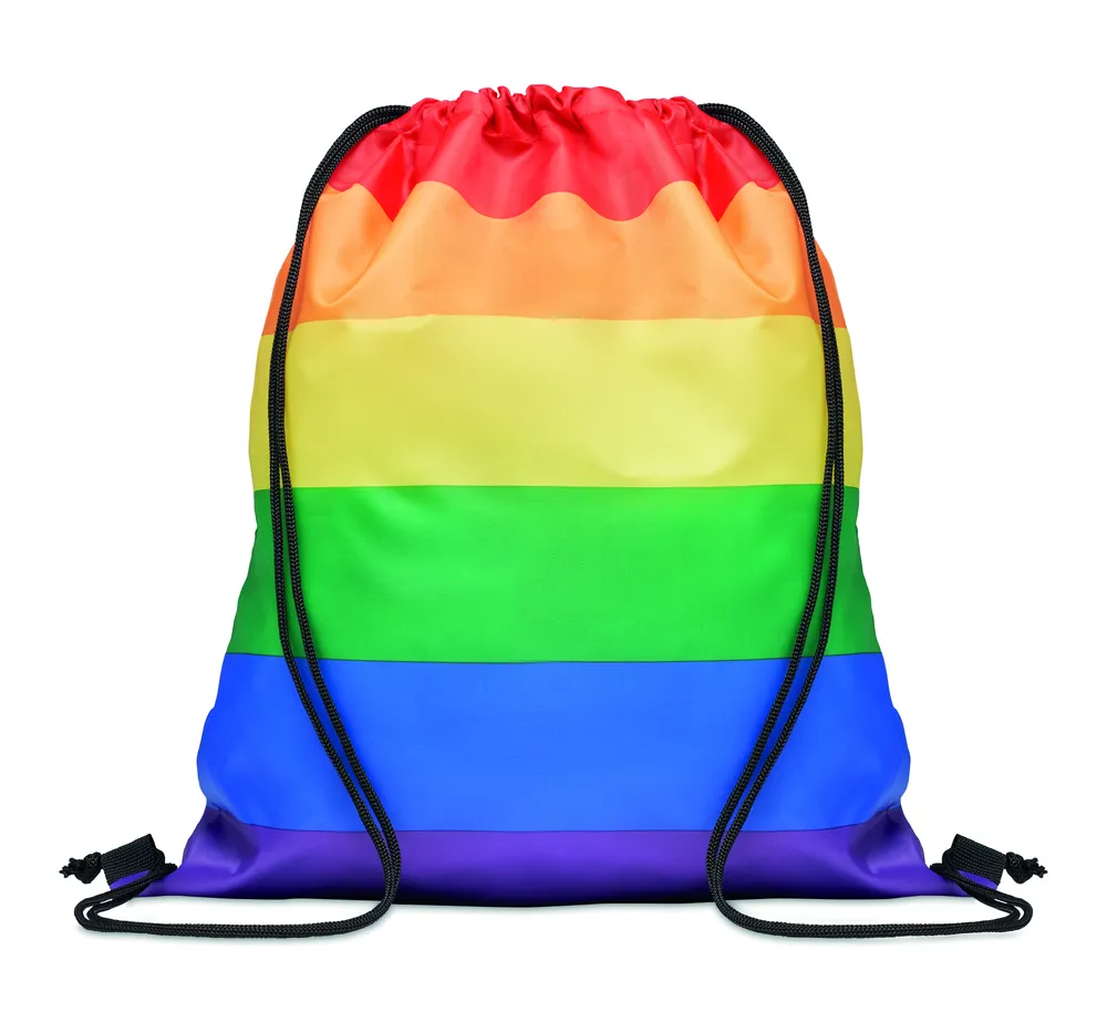 Bow · Regenboog RPET trekkoordrugzak – Multicolour