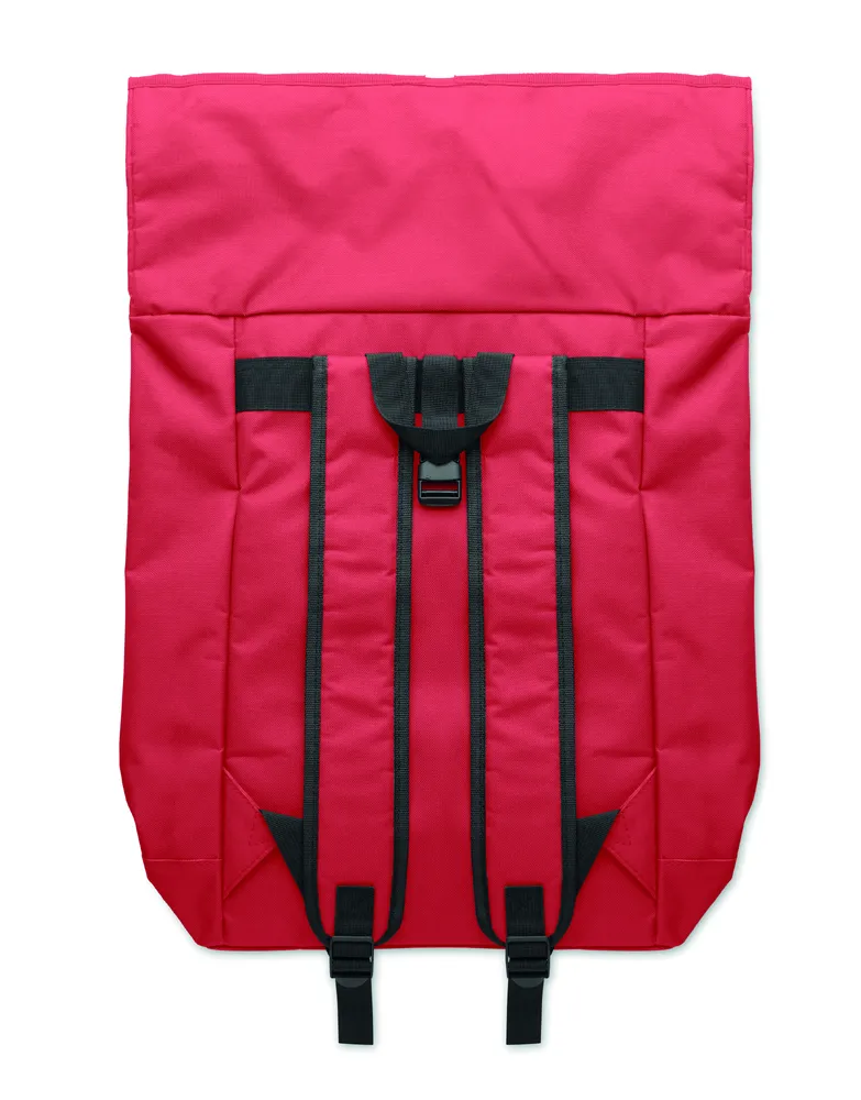 Irea · 600D polyester rolltop rugzak – Rood