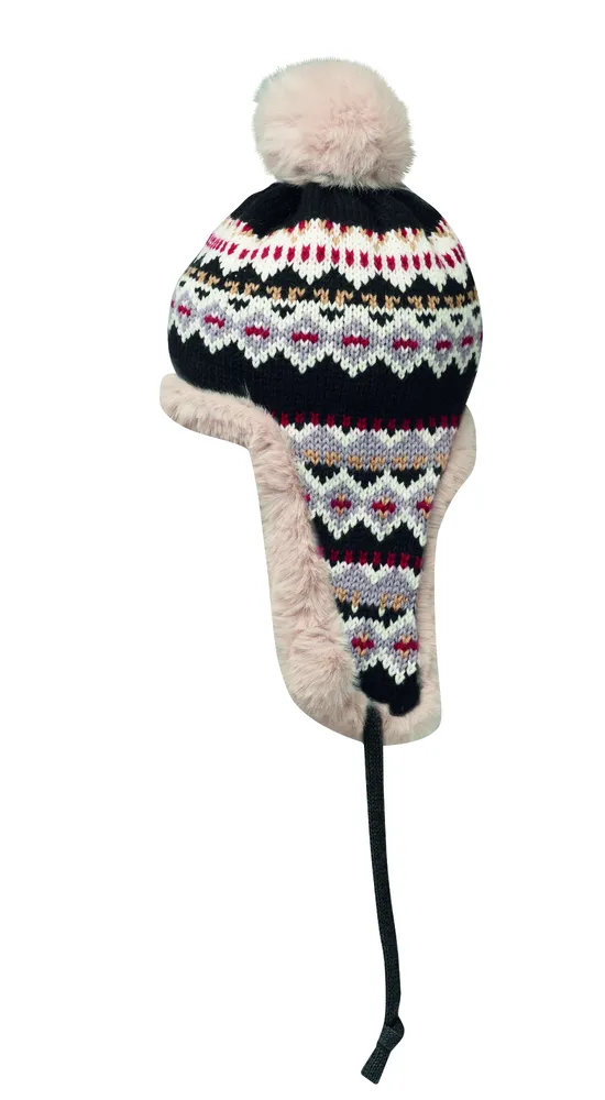 Yulong · Gebreide muts met oorflap – Zwart