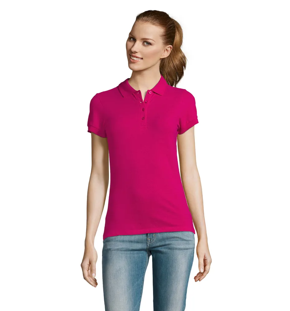 Passion dames polo 170g – Fuchsia