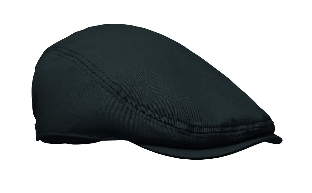 Flat Peak · Newsboy platte pet 235g/m² – Zwart