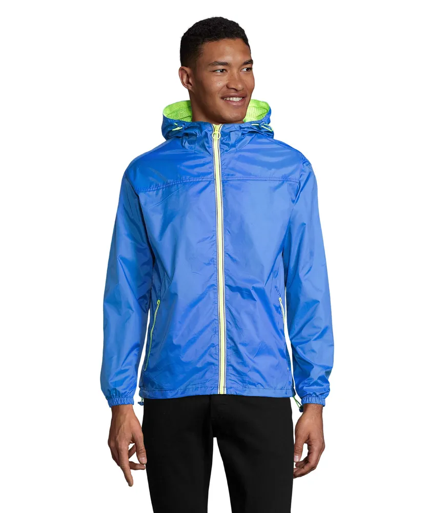 Skate Lined Windbreaker – Royal/neon yellow