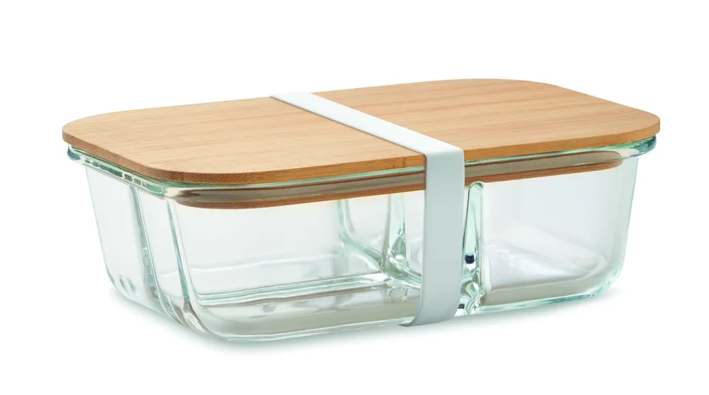 Tundra 3 · Glazen lunchbox bamboe deksel – Transparant