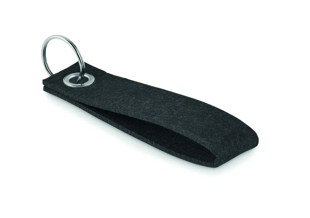 Suora · RPET vilten sleutelhanger – Zwart