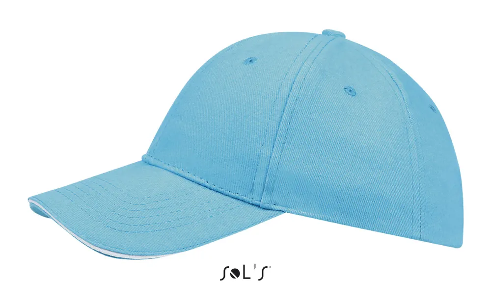 Buffalo Six Panel Cap – Turquoise/white