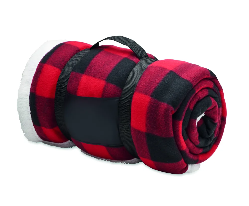 Shermatt · RPET sherpa fleecedeken – Rood