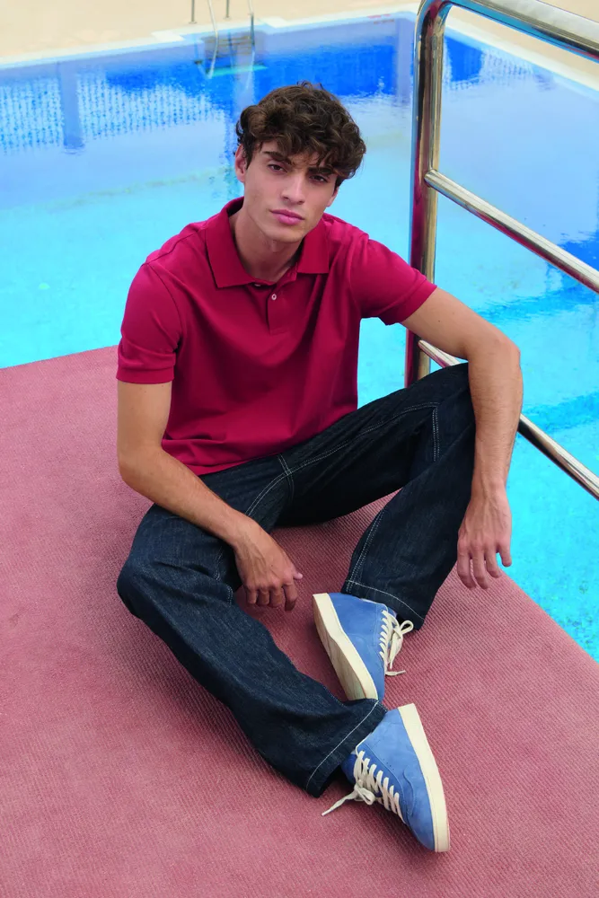 Pacific Heren Polo – Folk red twin