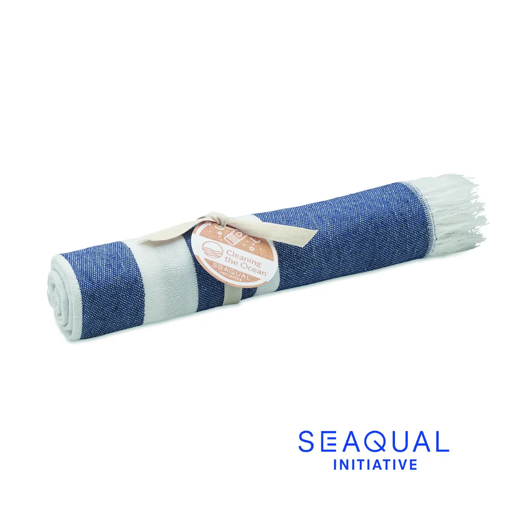 Wave · Seaqual® hamamdoek 100x170 – Blauw