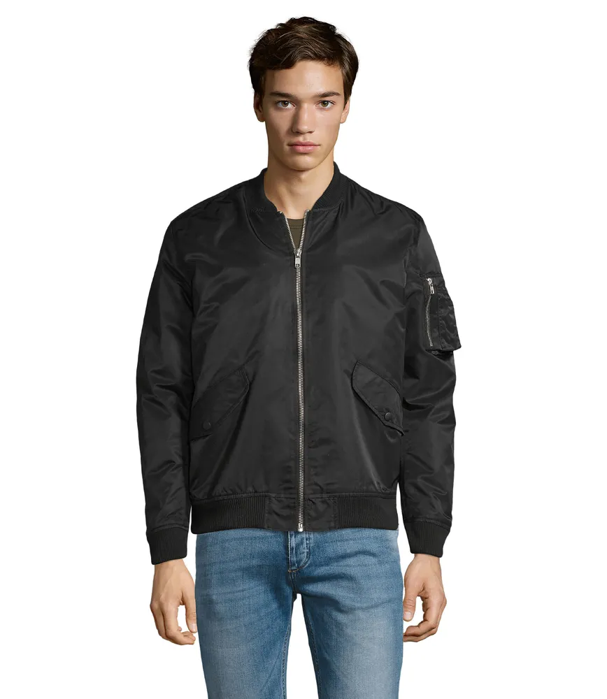 Rebel Unisex Fashion Bomber – Zwart
