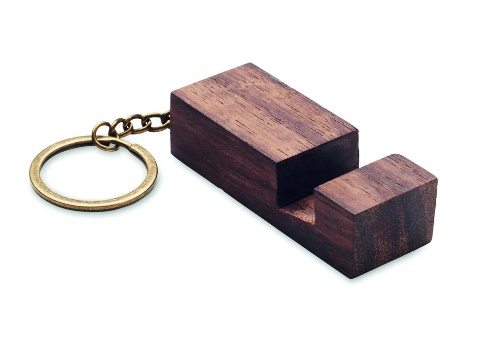 Code · Telefoonhouder met sleutelring – Hout
