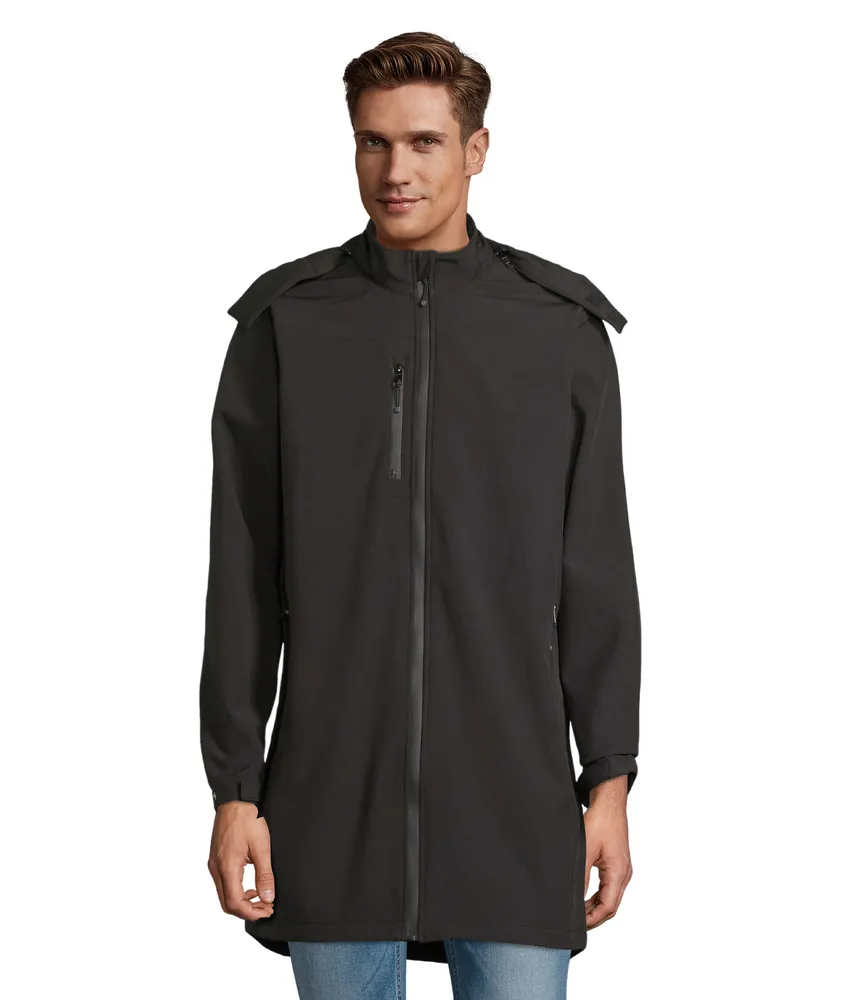 Achille Men Softshell Long – Diep zwart