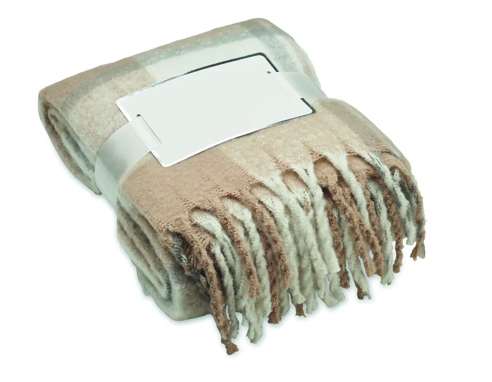 Quet · Geruite mohair deken – Beige
