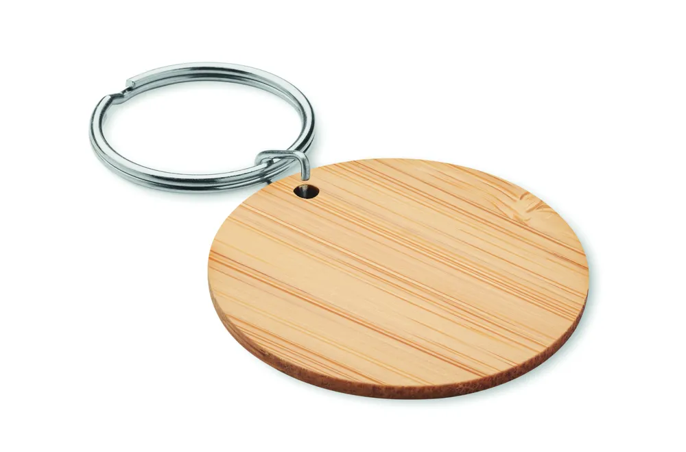 Roundboo · Ronde bamboe sleutelhanger – Hout