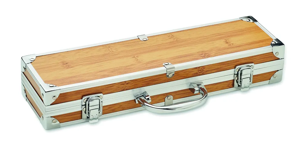 Tooldera · Roestvrij stalen barbecue geree – Hout