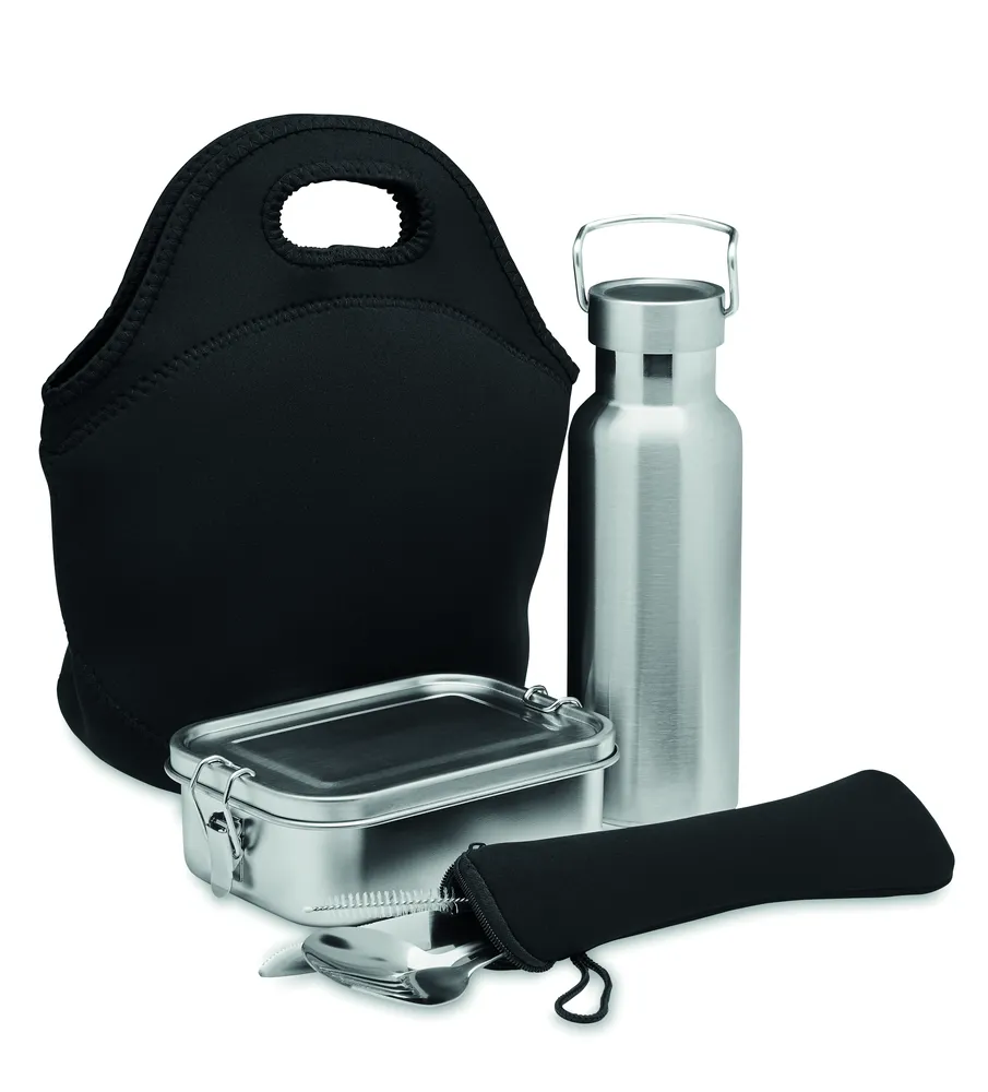 Ily · Lunchset in roestvrij staal – Zwart