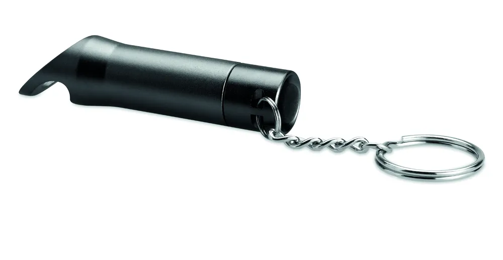 Litop · Metalen sleutelhanger met LED – Zwart