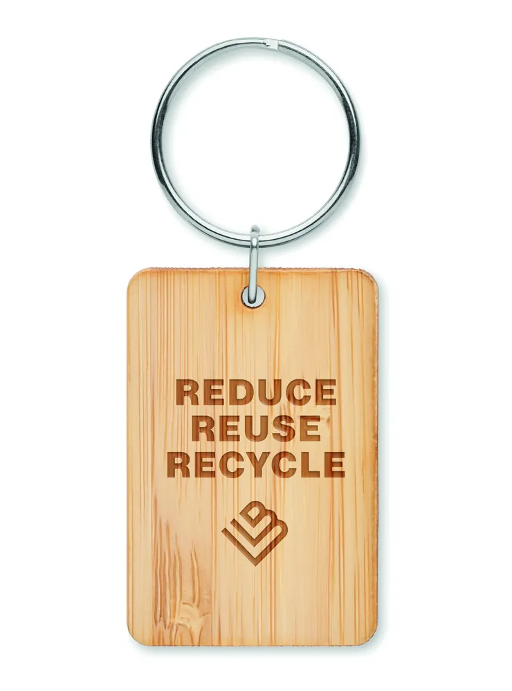 Angleboo · Bamboe rechthoek sleutelhanger – Hout