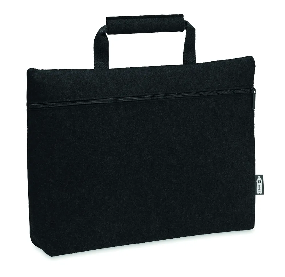 Tapla · RPET vilt laptop tas met rits – Zwart