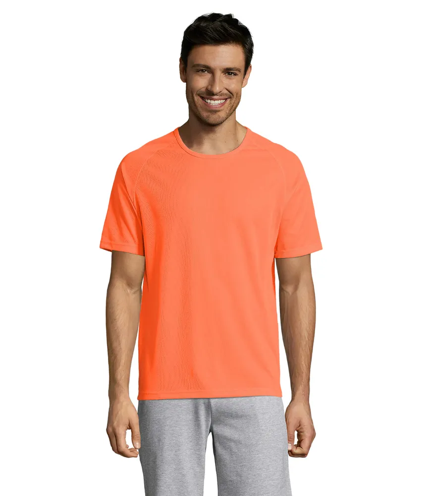 Sporty Heren T-shirt – Neon oranje